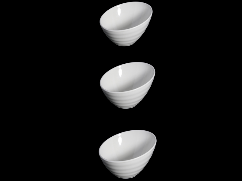 Oblique mouth bowl