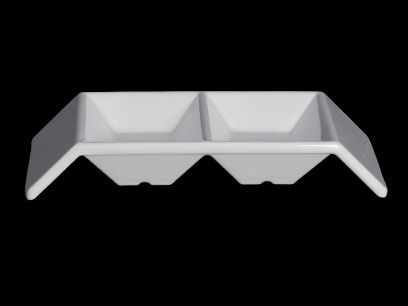 雙格方形調味碟 